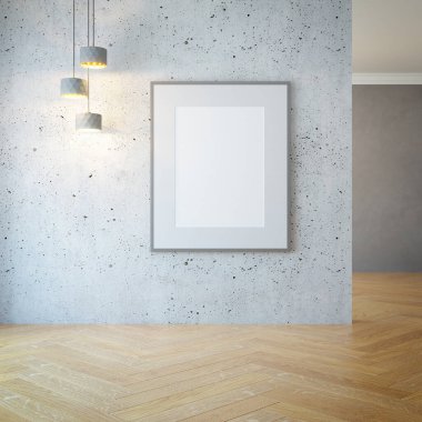 boş oda ışık ve boş resimleri, 3d render