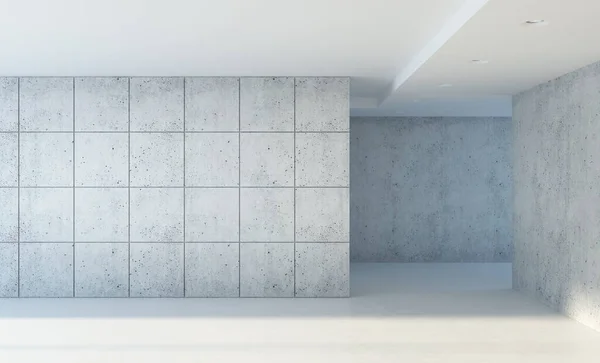 Blanco Betonnen Ruimte Interieur Rendering — Stockfoto