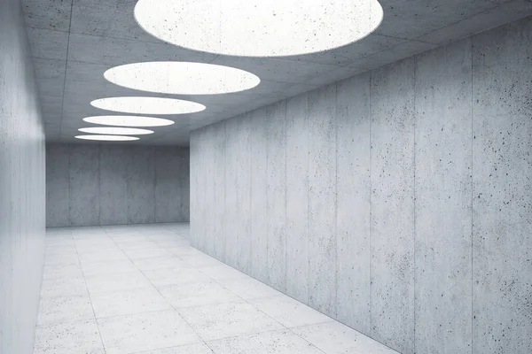 空白のコンクリートの空間内3Dレンダリング — ストック写真