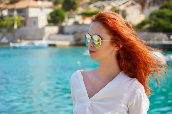 Jolie Femme Détendre Profiter Des Vacances Été Croatie — Photo