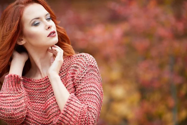 Hermosa Chica Retrato Otoño — Foto de Stock