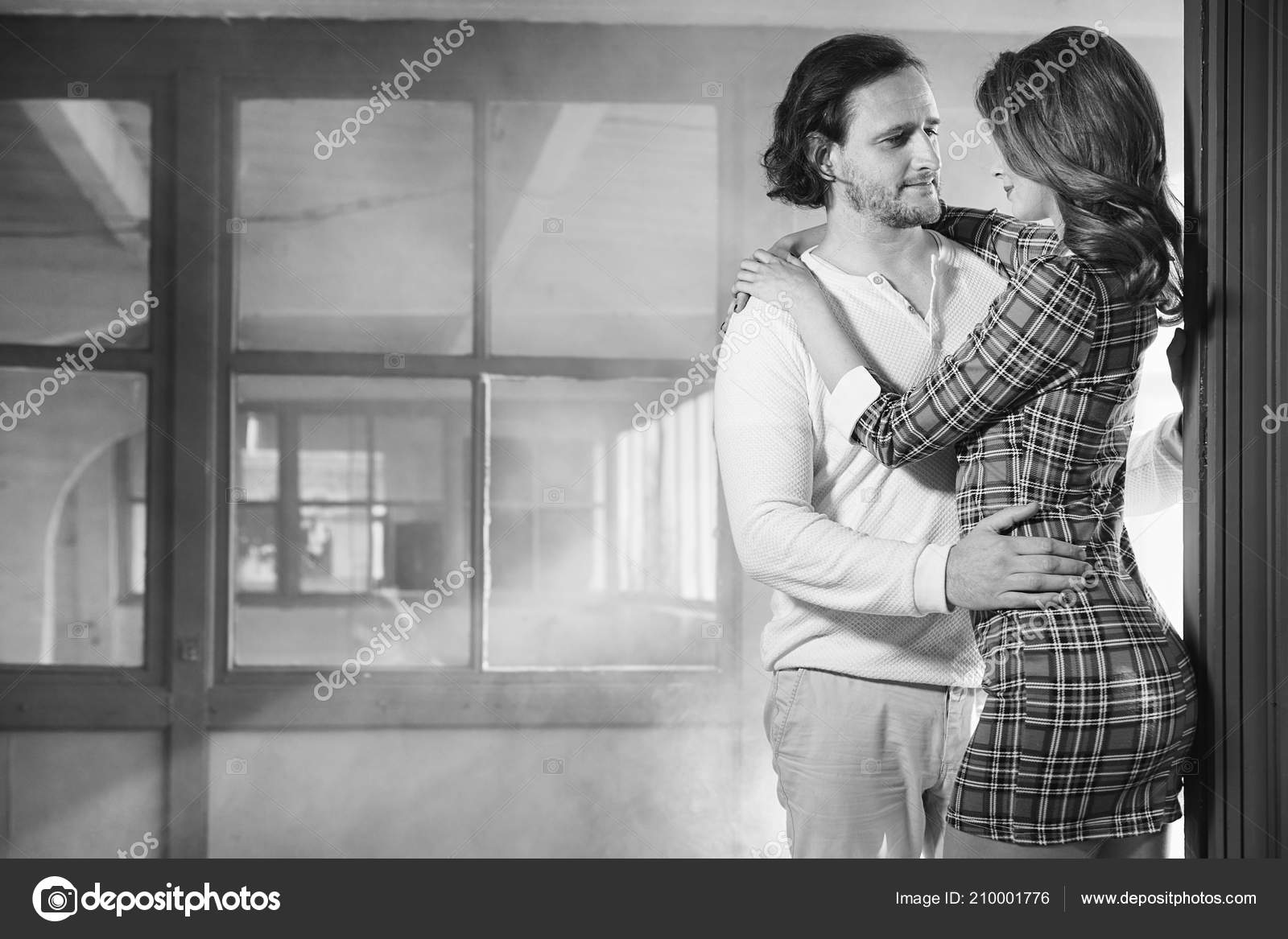 Passionate Couple Foreplay Night Black White Stock Photo Passionate Couple Foreplay Night Black White Stock Photo