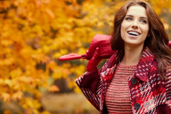 Sonbahar sonbahar park kadında 