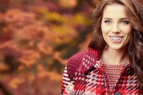 Femme Automne Dans Parc Automne — Photo