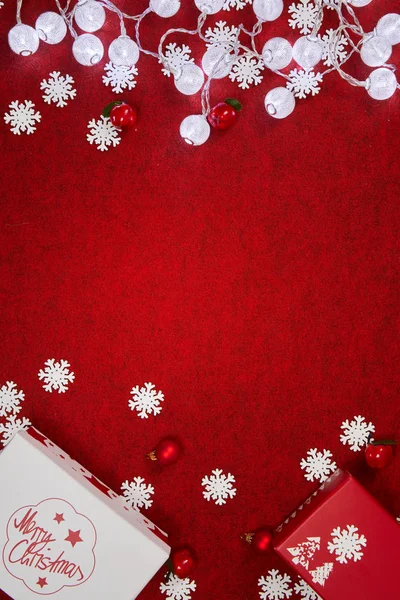 Függőleges Piros Karácsonyi Háttér — Stock Fotó