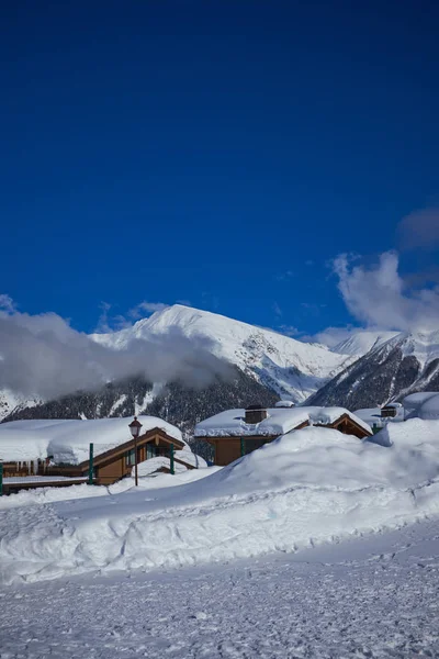 Bergen Ski Oord Caucasus Natuur Sport Achtergrond — Stockfoto