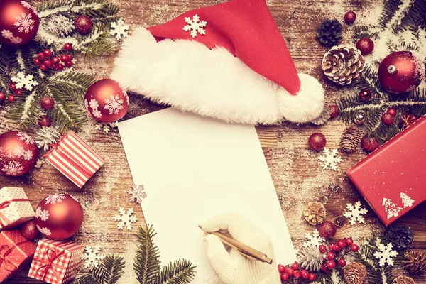 Carta Papai Noel Presentes Natal — Fotografia de Stock