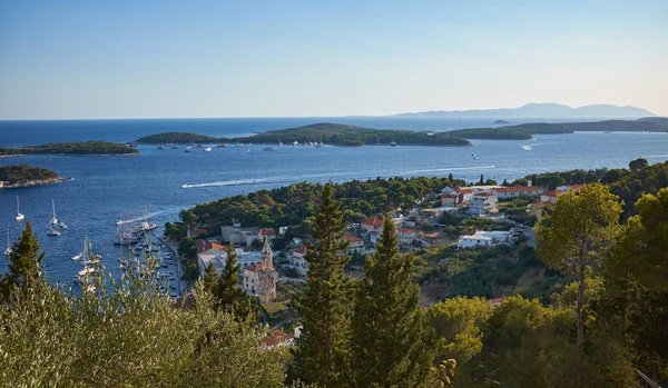 Krajobraz Natura Panorama Miasta Hvar — Zdjęcie stockowe