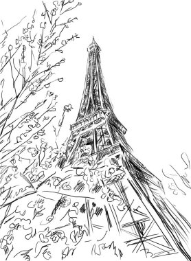 Sokak Paris - kroki çizim 