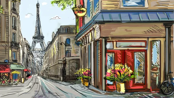 Street Paris Illustration — Stock Photo, Image