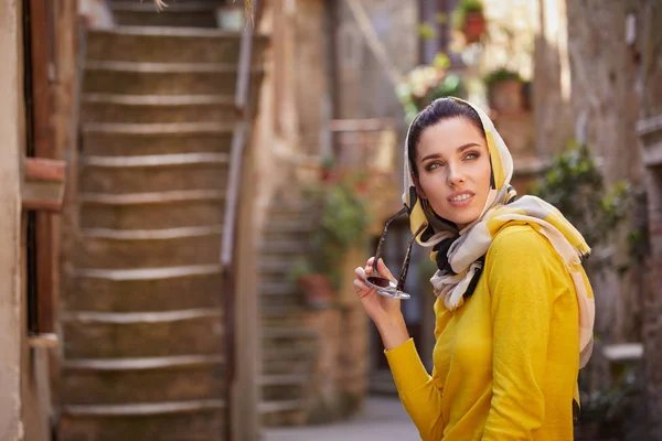 Mooie Toeristische Italië Oude Stad Concept Beetje Lawaai Maakt Vintage — Stockfoto