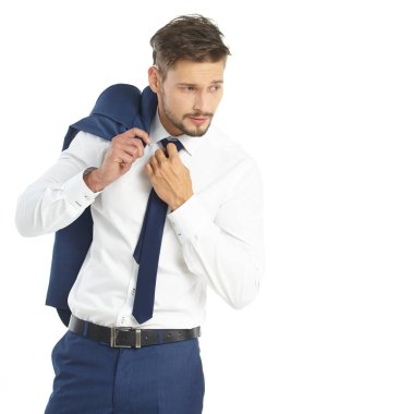iş, insan ve office kavramı - iş takım elbiseli adamı