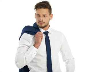iş, insan ve office kavramı - iş takım elbiseli adamı