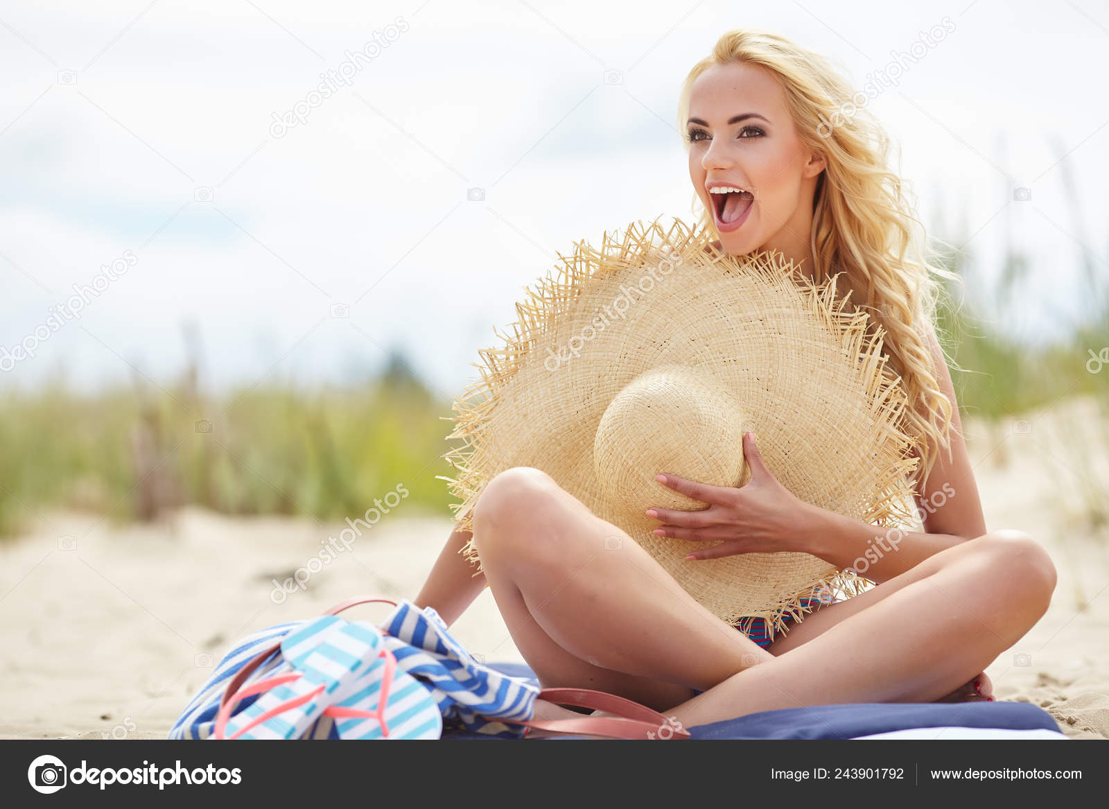 Naked Girl On The Beach