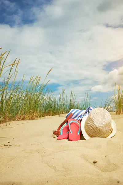 Beach Scene Summer Accessories Summer Concept — Stock Photo, Image