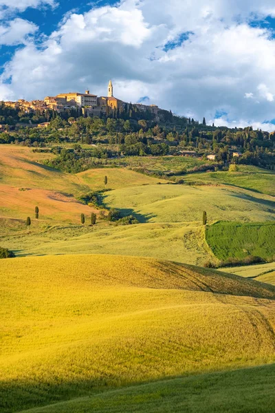 皮恩扎的景色。在意大利托斯卡纳 — 图库照片
