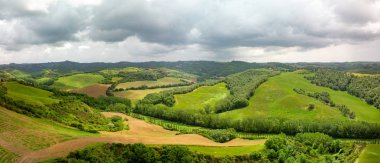 Typical landscape of the green Tuscany, Italy. Aerial view. clipart