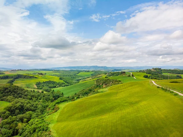 Typical Landscape Val Orcia Tuscany Italy Aerial View — Stock Photo, Image