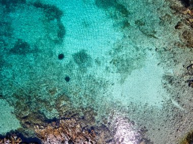 Hırvatistan sahil şeridi havadan görünümü 