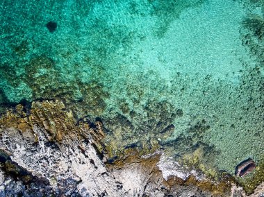 Hırvatistan sahil şeridi havadan görünümü 