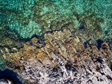 Hırvatistan sahil şeridi havadan görünümü 