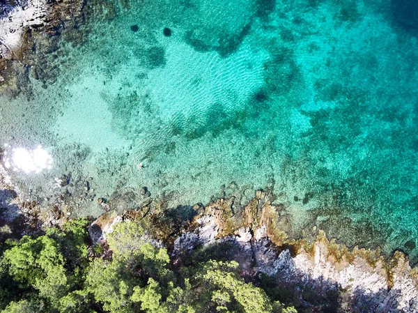 Vista Aérea Línea Costera Croacia — Foto de Stock