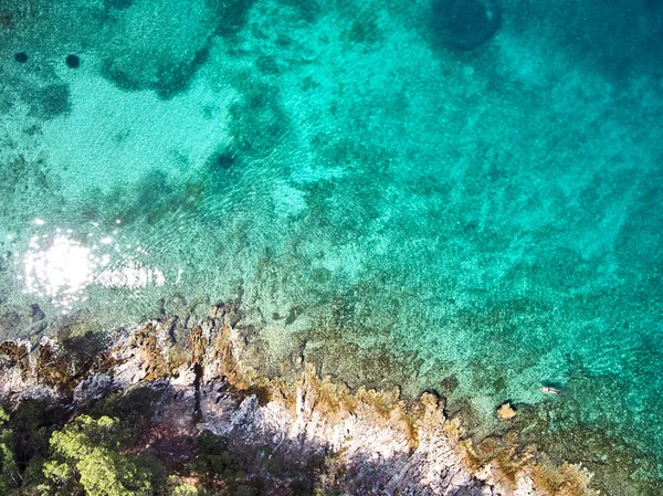 Vista Aérea Línea Costera Croacia — Foto de Stock