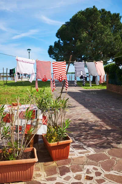 Gondolier Shirts Drying Sun — Stock Photo, Image