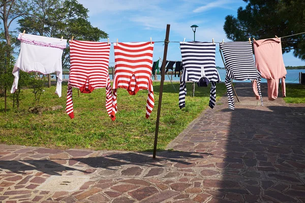 Gondolier Shirts Drying Sun — Stock Photo, Image