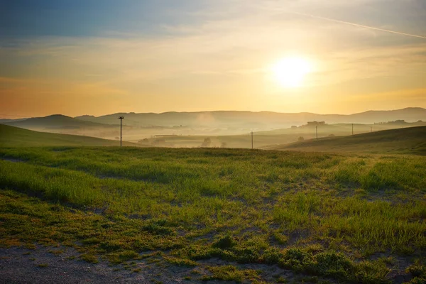 Coucher de soleil Toscane paysage — Photo