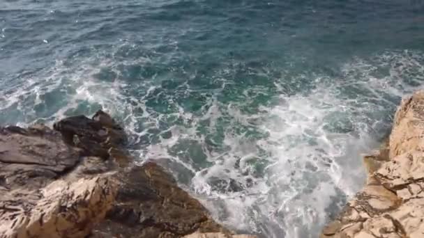 Vue Sur Les Vagues Mer Fantastique Côte Rocheuse Croatie — Video