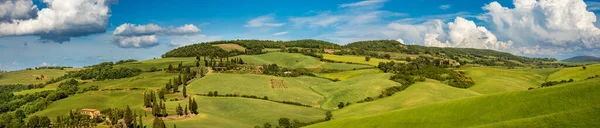 Cores Bonitas Milagrosas Paisagem Panorâmica Primavera Verde Toscana Itália — Fotografia de Stock