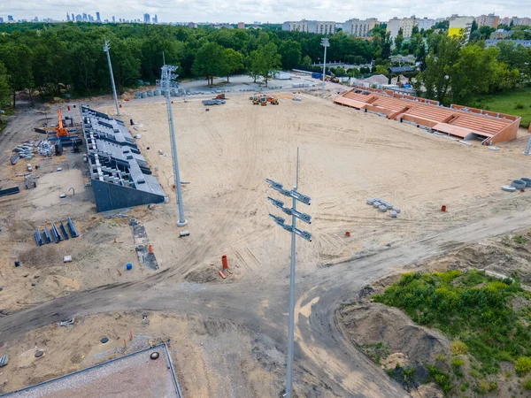 Výstavba Malého Fotbalového Stadionu — Stock fotografie