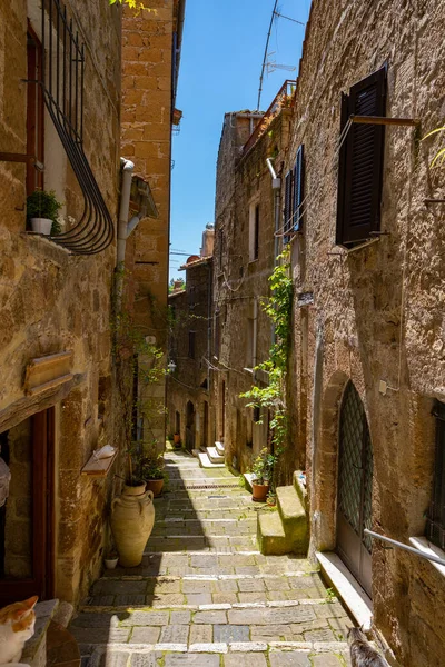 Tuscany Talya Nın Küçük Bir Kasabasının Caddeleri — Stok fotoğraf
