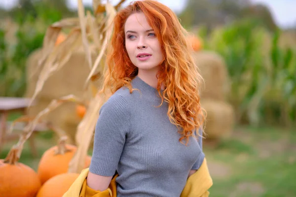 Autunno Ritratto Una Bella Donna — Foto Stock