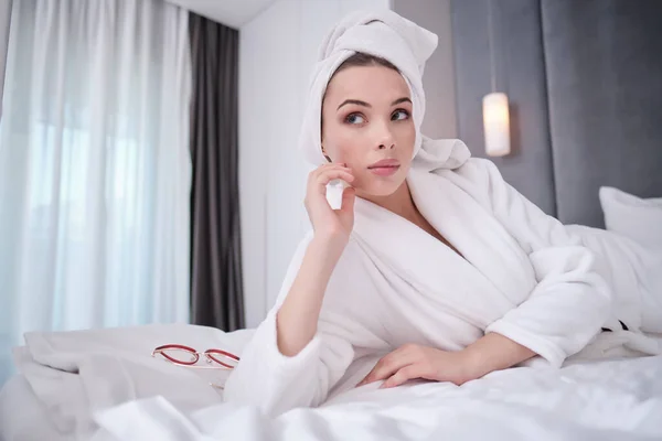 Young Woman Resting Home — Stock Photo, Image