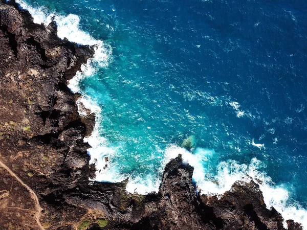 Vista Superior Una Costa Desierta Orilla Rocosa Isla Tenerife Islas — Foto de Stock