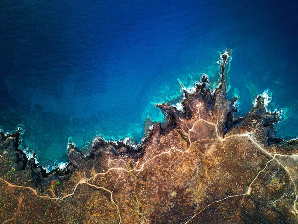 Blick Von Oben Auf Eine Menschenleere Küste Felsige Küste Der — Stockfoto