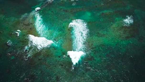 Aerial survey from a drone over the surface of the ocean Stock Footage