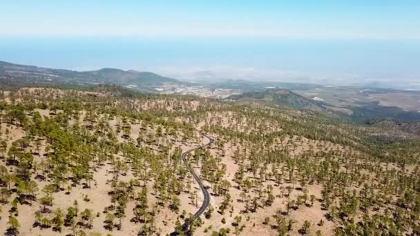 Panoramik üstten görünüm Teide Milli Parkı. Tenerife, Kanarya Adaları, İspanya — Stok video