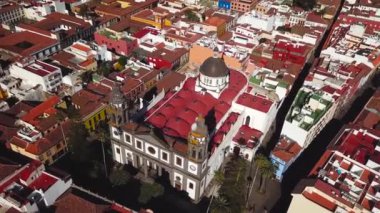 Katedral ve townscape San Cristobal De La Laguna, Tenerife, Kanarya Adaları, İspanya yükseklikten görüntülemek