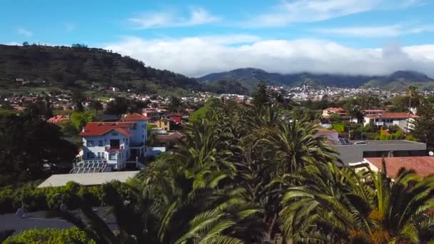 Vista desde la altura del paisaje urbano San Cristóbal De La Laguna, Tenerife, Islas Canarias, España — Vídeos de Stock