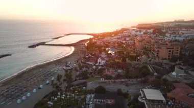 Üstten görünüm üzerinde Los Cristianos, Kanarya Adaları, Tenerife, İspanya
