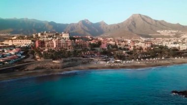 Üstten görünüm üzerinde Los Cristianos, Kanarya Adaları, Tenerife, İspanya