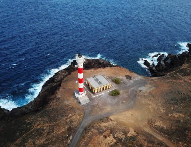 Deniz feneri Faro de Rasca Tenerife, Kanarya Adaları, İspanya.