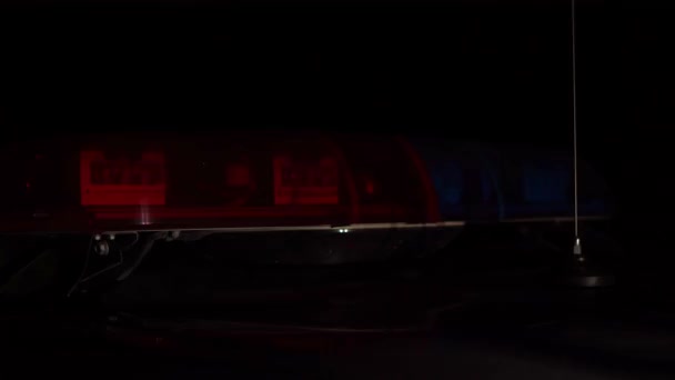 Police lights in flashing at night — Stock Video