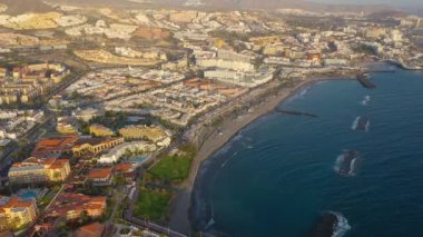 Los Cristianos, Las Americas ve Adeje, Kanarya Adaları, Tenerife, İspanya havadan görünümü