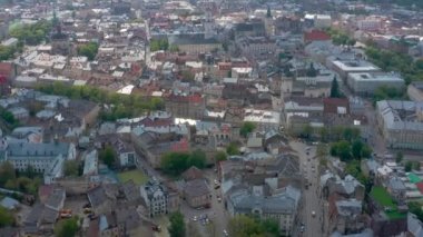 UNESCOs 'un kültür mirası Lviv' in tarihi merkezinin zamanı. Hava görünümü