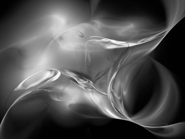 dijital soyut fraktal arkaplan bilgisayarda siyah ve beyaz olarak oluşturuldu.