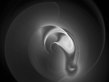 dijital soyut fraktal arkaplan bilgisayarda siyah ve beyaz olarak oluşturuldu.